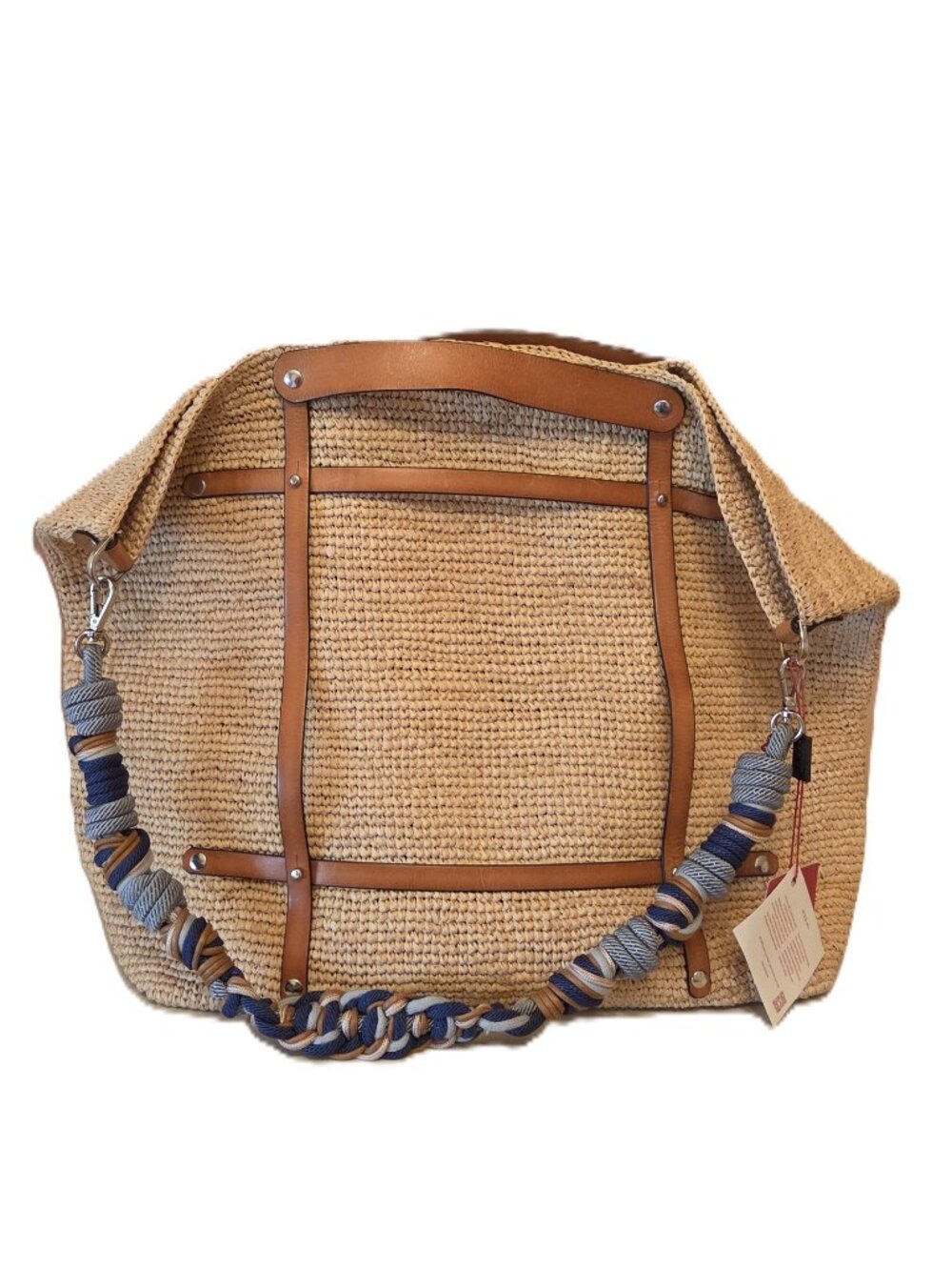 MYBOB CANDIDE RAFFIA BAG WITH STRAP